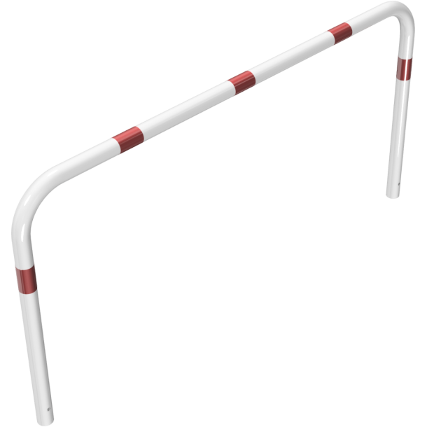 Hoop of steel tube |  60 x 2,5 mm | without cross bar | for casting in concrete | total width: 2000 mm | total height: 1000 mm | hot-dip galvanized and white coatedwith red reflecting stripes
